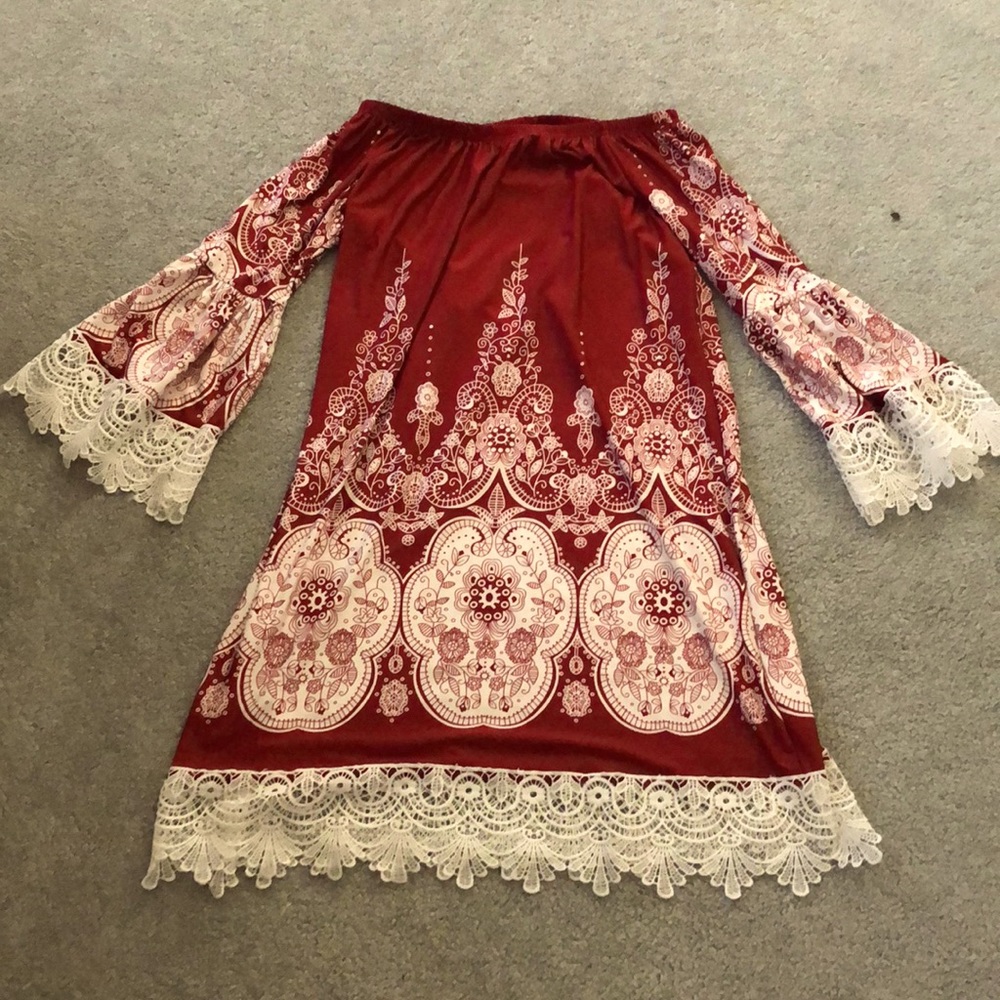 White Mark off the shoulder dress